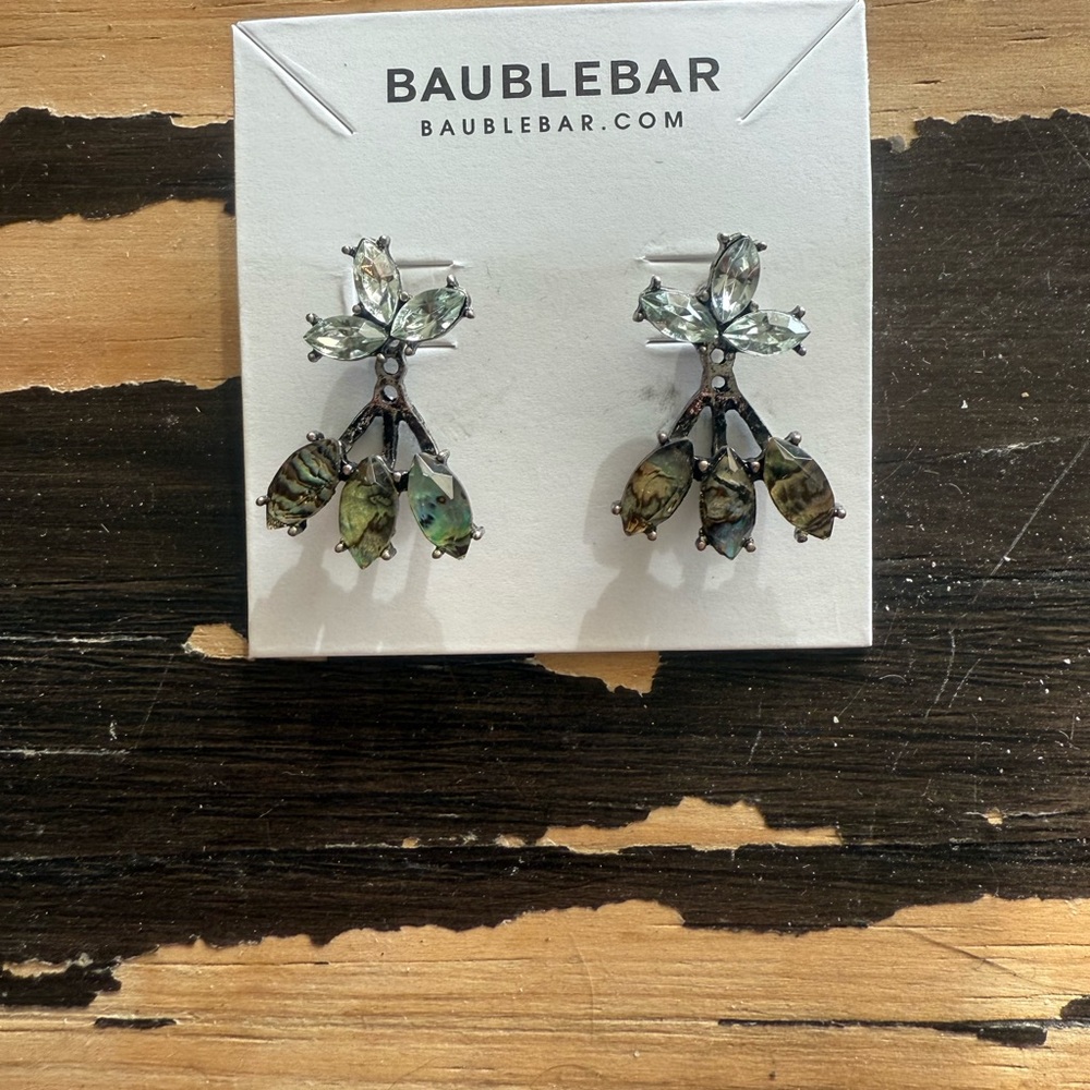 BaubleBar Green Crystal Drop Earrings